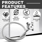 2 Pieces 3/8" Manual Mixing Valve Hot Cold Water Temperature Mixer Thermostatic Mixing Valve for Home and Bathroom Below Deck to Adjust Water Temperature, 4 Braided Faucet Connector Included