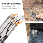 Multitool Stainless Steel Multi-Tool Pliers 22-in-1 with Safety Locking, Pocket Knife, Bottle Opener, EDC Equipment With Pocket Clip for Survival, Camping, Hunting and Hiking.