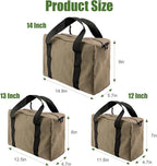 Small Tool Bag,Close Top Wide Mouth Tool Organizer Bag,Large Capacity Tool Bags for Men,Canvas Tool Storage Bag for Storage Handbag for Screwdrivers,Wrench,Pliers Hand Tools (Khaki, 20 Inch)