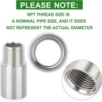 TAISHER 2PCS Stainless Steel Pipe Fittings, 3/4" NPT Male x 3/4" NPT Female Threaded, 2" Length Nipple Cast Pipe