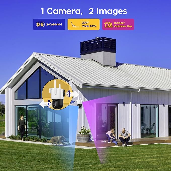 [2-in-1 CAM] XMARTO 16CH Security Camera System Outdoor Wireless, 10pcs 2-in-1 Cameras, 16CH 4K Long Range WiFi 6 Surveillance DVR NVR Kit, Pan Tilt Zoom 4MP QHD Home CCTV Camera Set w. 1TB Hard Disk