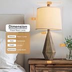 PoKat 23'' Farmhouse Table Lamps Set of 2, Brown Rustic Lamps for Living Room Bedroom Night Stands, Bedside Nightstands Living Room Table Lamps for End Side Table, Dark Wood Grain