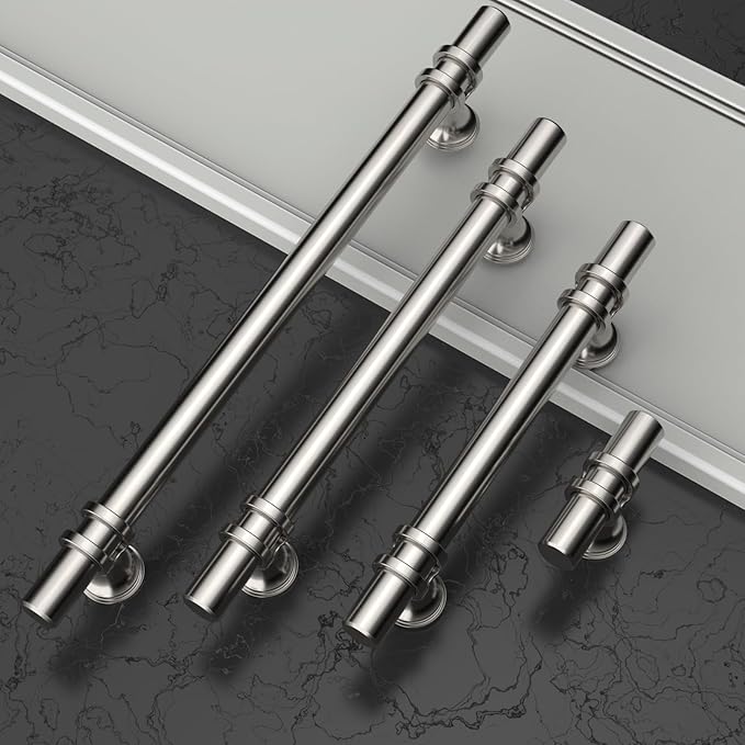 Asidrama 10 Pack 11.3 Inch(288mm) Brushed Satin Nickel Kitchen Cabinet Handles, Cabinet Pulls Kitchen Cabinet Hardware Cupboard Handles Drawer Pulls