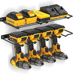 UNITEDPOWER Wall Mounted Drill Rack & Tool Shelf, Power Tool Organizer Holder, Heavy Duty Utility Storage Rack for Cordless, Battery Powered Hand Tools, Workshop, Shed, Garage