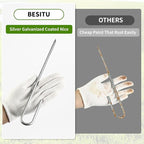 12 inch Fence Stakes Heavy Duty 50-Pack J Hook Rebar Ground Stakes Anchor Galvanized Tent Stakes for Outdoor Decorations Inflatables Metal Stakes for Wire Fencing