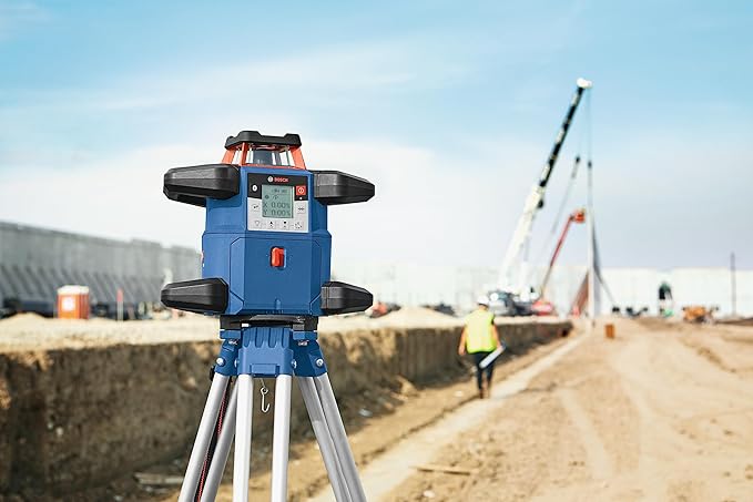 BOSCH GRL4000-80CHVK-S REVOLVE 18V Connected Self-Leveling Horizontal/Vertical Rotary Laser Kit, Includes Tripod, Grade Rod, Receiver, Battery Adapter, 4 D Batteries, Carrying Case, & Accessories