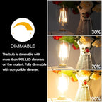 Jensense Edison LED Light Bulbs 8Watt Dimmable, 2700K Warm White, E26 Base, 60W Equivalent, Vintage Style, 800lm, CRI 90, Clear Glass, 12 Pack