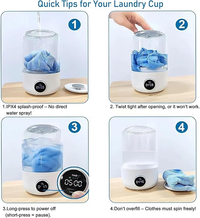 Mini portable washing machine, 1.2L small washing machine, can be used for underwear, socks, saliva towels, suitable for apartments, hotels, and travel.(5.1 * 8.3in)