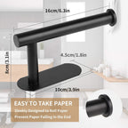Toilet Paper Holder,Adhesive,Matt Black,Wall Mount,Toilet Paper Roll Holder,no Drilling,Bathroom/Rv/Washroom, SUS 304 Stainless Steel, Rustproof (Black, 1 Piece)