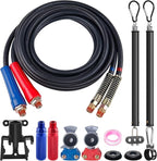 15 FT Semi Truck Air Line Kit Straight Heavy Duty Air Line Hoses with Gladhands, Handles, Holder and 16" Tender Spring Kit for Trailer Truck Tractors Parts