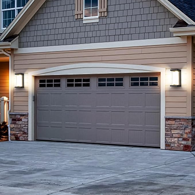 Juyace 18W Exterior Lighting Fixtures 4 Pack Budget-Friendly Outdoor Porch Lights Modern Black Sconces Wall Mount 1800Lm 3000K IP65 Waterproof for Garage House Patio Front Door Entryway