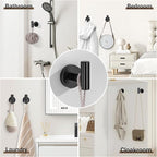 6 Pieces Matte Black Towel Bar Set Bathroom Hardware Set, 23.6Inch Towel Holder Set Towel Racks for Bathroom, SUS304 Stainless Steel Bathroom Accessory Set