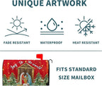 Kawani Christmas Magnetic Mailbox Covers - Merry Christmas Joy to The World - Standard Size 25.5x21 Inch Winter Holiday Xmas Decorative Post Letter Box Cover for Garden Yard Decor