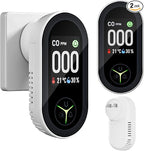 2 Packs, 3 in 1 CO Detectors, CO &Temp &Hum, Plug in Wall, with HD Screen,3 Color Indicator Visual, 4 Color Alert lcons,Brightness Adjustment,Carbon Monoxide Detectors,for Travel,CO Alarm