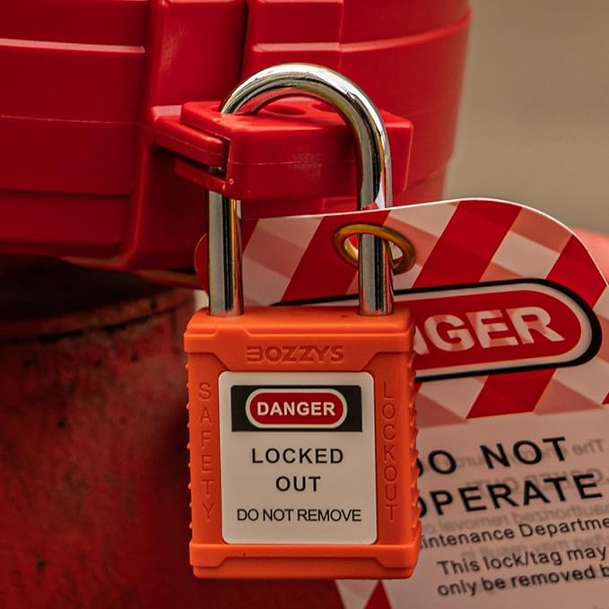Lockout Tagout Locks 6-Pack｜OSHA Orange Loto Locks Keyed Different｜2 Keys/Lock for Industrial Machinery & Electrical Panels｜Chrome Steel & Laser Coding