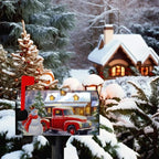 Winter Snowman Mailbox Covers Magnetic Standard Size Merry Christmas Truck Mailbox Cover Holiday Christmas Tree Snowflake Mailbox Wraps Post Cover Decor Waterproof 21 X18 Inch