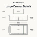 Blue Ginkgo Large 12-Drawer Cabinet – Stackable Clear Organizer for Hardware, Beads, Plastic Bricks, Office, and Craft Storage (Made in Korea, Gray)