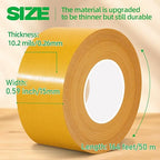 2" X 164 Ft,Double Sided Tape Heavy Duty,Strong Carpet Tape with Fiberglass Mesh,Super Sticky Clear Two Sided Tape for Mounting Crafts,Carpet,Picture,Wallpaper,Balloon