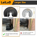 LEILUO 4Pcs Black Large Size Diamond Oscillating Multi Tool Blades for Grout Removal tool, Alloy tool Cleaning Mortar Fit DeWalt Milwaukee Makita Ryobi and More