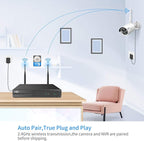 [500G Hard Drive] Hiseeu 5MP Wireless Security Camera System with One-Way Audio,4Pcs 5MP Outdoor/Indoor WiFi Surveillance Cameras, HD Video,Night Vision, Weatherproof,Motion Detection,DC12V Power Cord