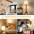 A19 LED Light Bulb 3000K Warm White, 12 Pack high Output A19 LED Bulb Soft White 800LM 120V 9W, Equivalent 60W, No Flicker E26 Base, Non-Dimmable A19 E26 LED Bulb Long Lasting for 25 Years.