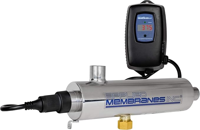 APPLIED MEMBRANES INC. Solapur Ultraviolet Water Purifier UV Sterilizer Filter for Point of Use Drinking Water Purification | 2 GPM | Helios Series UV-SPH-2