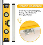 WBE 16-Inch Magnetic Torpedo Level with 45°/90°/180° Bubbles, Aluminum Alloy Body, Heavy Duty Level,Precision-Machined Base,Shockproof Rubber End Caps,Hanging Hole for Construction,Carpentry(1 PACK)