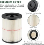 9-17816 Red Stripe Vacuum Cartridge Filter Replacement Compatible with Craftsman Wet/Dry 5/6/8/12/16/32 Gallon and Larger(2 Pack)
