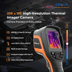 Elitech Thermal Imaging Camera – 256×192 IR High Resolution Infrared Camera, No Visual Fusion Needed, Video Recording, Emissivity & Temp Alarm Settings, for HVAC, Electrical, Home Inspection, TIC-210