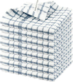 Nialnant 8 Pack Kitchen Towels and Dishcloths Sets,100% Cotton Soft Absorbent Quick Drying Dish Towels for Kitchen,Washing Dishes-Little Blue Plaid,12 x 12 in