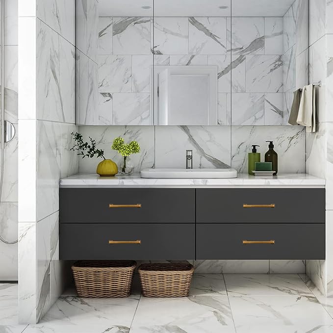 FILTA Cabinet Handles 6.25 Inch 10 Pack Antique Brass Cabinet Pulls for Kitchen Metal Drawer Pulls Modern Cabient Hardware Cupboard Handles