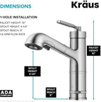 KRAUS Allyn Pull-Out Single Handle Kitchen Faucet in Spot-Free Stainless Steel, KPF-4103SFS