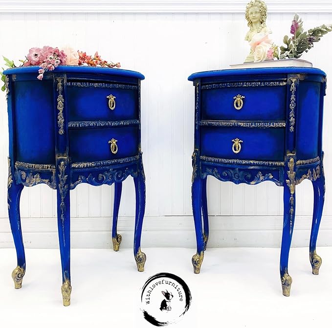 Dixie Belle Paint Company Chalk Finish Furniture Paint - Cobalt Blue (16oz) - Matte Vibrant Blue Chic Chalk Mineral DIY Furniture Paint