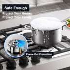 ROBAM 30" Gas Cooktop G513 with 5 Made in Italy Brass Burners, Built-in NG/LPG Convertible Gas Stove, 20,000 BTUs Power Burner, Flameout Protection