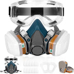 Respirator Mask with Filters and Goggles, Chemical Respirators Gas Mask for Paint, Epoxy Resin Respirator
