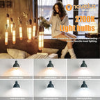 8.9IN LED Light Bulbs E26 Base, 6W 800LM 2700K Soft White T10 T9 Vintage Edison Bulbs Dimmable, AC 120V Equal 80 Watt Clear Glass Long Tubular Filament Bulb, UL Listed - 2Pack