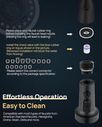 J-HVA Pull Down Kitchen Faucet Sprayer Head Replacement Part, 3 Function with 15 Adapters Pull Out Sink Sprayer Replacement Nozzle, Kitchen Faucet Head Hose Spray Tap Spout, Matte Black