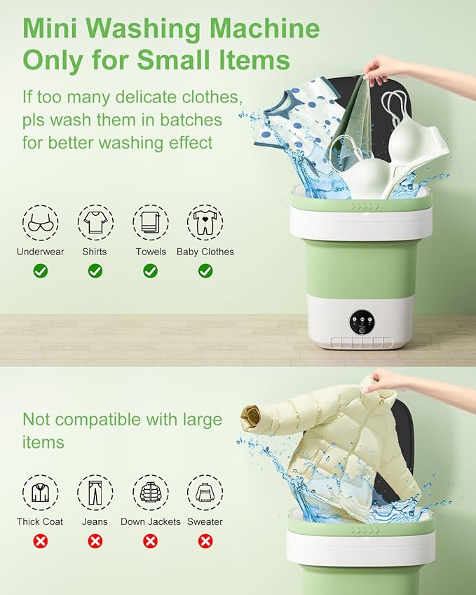 Portable Washing Machine,Mini Washer 16L Washer,Small Clothes Folding Washing Machine Of Underwear, Baby And Small Delicates, 3 Cleaning Modes Suitable For Home Apartments Dormitories, Hotels