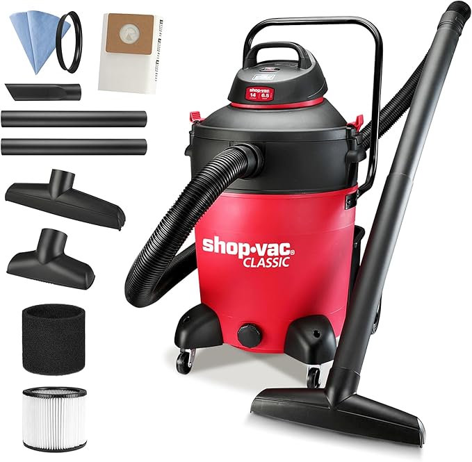 Shop-Vac 14 Gallon 6.5-Peak HP Wet/Dry Vacuum with Filter, Hose and Accessories,5973136