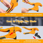 DOMINOX PVC Pipe Cutter, Cuts up to 1-5/8" PEX, PVC, PPR, Plastic Hoses& Plumbing Pipes,Ratchet PVC Cutter Tool with SK5 Blade and Aluminum Alloy Body