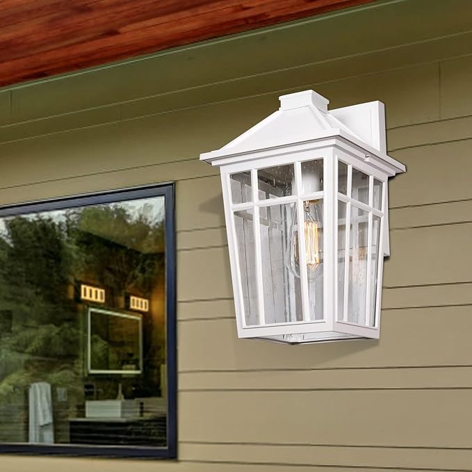 Darkaway 2pcs Outdoor Sconce Lights Wall Light Fixtures, 14inch Large Porch Light Outdoor Wall Anti-Rust Waterproof Aluminum with Glass Exterior Light Fixture for Patio Yard Garage