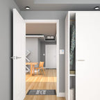 HOSOM 6 Pack Privacy Door Handles Interior for Bedroom and Bathroom, Satin Nickel Interior Door Handles with Lock, Heavy Duty Interior Door Levers, Keyless Reversible Square Door Locks Door Knob