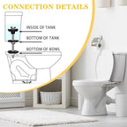 6PCS Universal Toilet Seat Bolts Kit, Heavy Duty Toilet Tank Bolts Replacement, Waterproof Stainless Steel Toilet Seat Screws and Rubber Washers Gaskets with Extra Long Nut