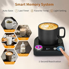 VOBAGA Coffee Mug Warmer with Smart Memory System & 9-Temperature Setting, Coffee Cup Warmer with Customize Timer & Precise Minute Timing, Suitable for Work, Reading, Sleeping
