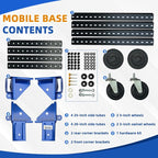 SOONTOOLS Universal Mobile Base with Swivel Wheels, 400 lbs Capacity, Adjustable Heavy Duty Mobile Base, Industrial Rolling Tool Stand for Large Tools, Machines, Bandsaw, Power Tools