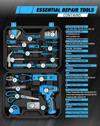 139-Piece Tool Set - Tool Kit with 8V Cordless Drill Driver in ToolBox Storage Case, General Household Drill Set for Home Repairs, Handyman, DIY Projects