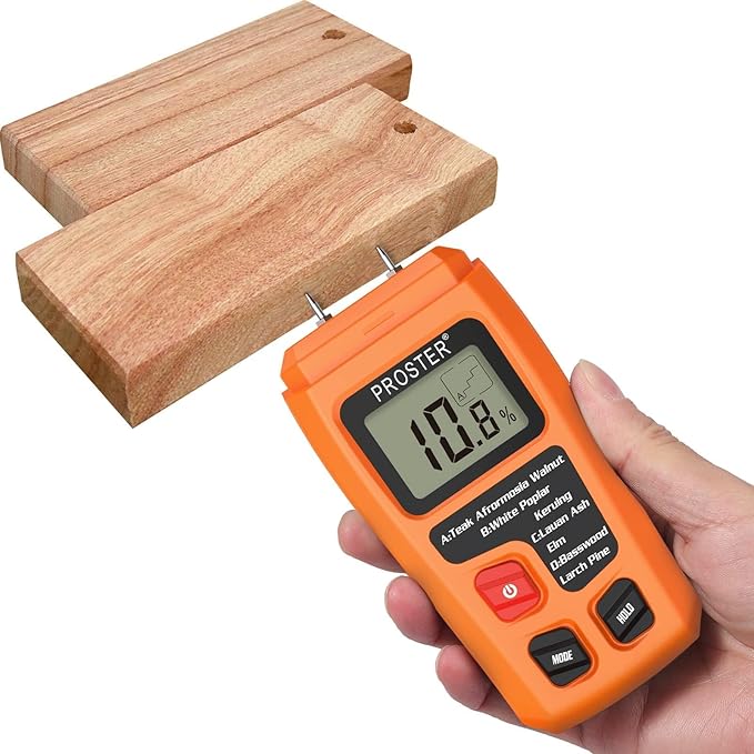 Proster Wood Moisture Meter - Digital Moisture Detector Moisture Tester, Pin-Type Moisture Detector Damp Tester for Wood Firewood Paper Floor