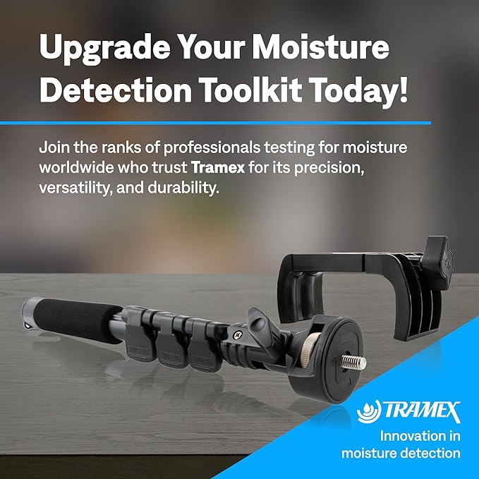 Tramex Extension Handle & Clamp for the 5-Series Moisture Encounters | Use with Our MEX5, ME5, CMEX5, CME5 & Skipper 5 Wood, Drywall, Concrete & Marine Meters Only | Adjustable Tool for Measurement