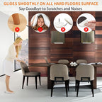 Ezprotekt 16 Pcs Rectangle Silicone Chair Leg Floor Protectors, Felt Rectangle Black Furniture Leg Cap Covers for Chair Table Desk - Anti- Scratches (Fit L :1.3-1.7", W: 0.9-1.2")