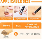 Ezprotekt 24 Pcs Small Clear Silicone Chair Leg Floor Protectors for Hardwood Floors, Chair Leg Caps Covers, Floor Protectors for Chair, Bar Stool Leg Protectors Round (S Fit: 3/5" to 3/4", 15-19mm)